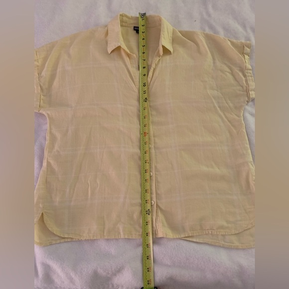 Patagonia AC Butter Yellow and White Plaid Short Sleeve Button Up M - Picture 9 of 12